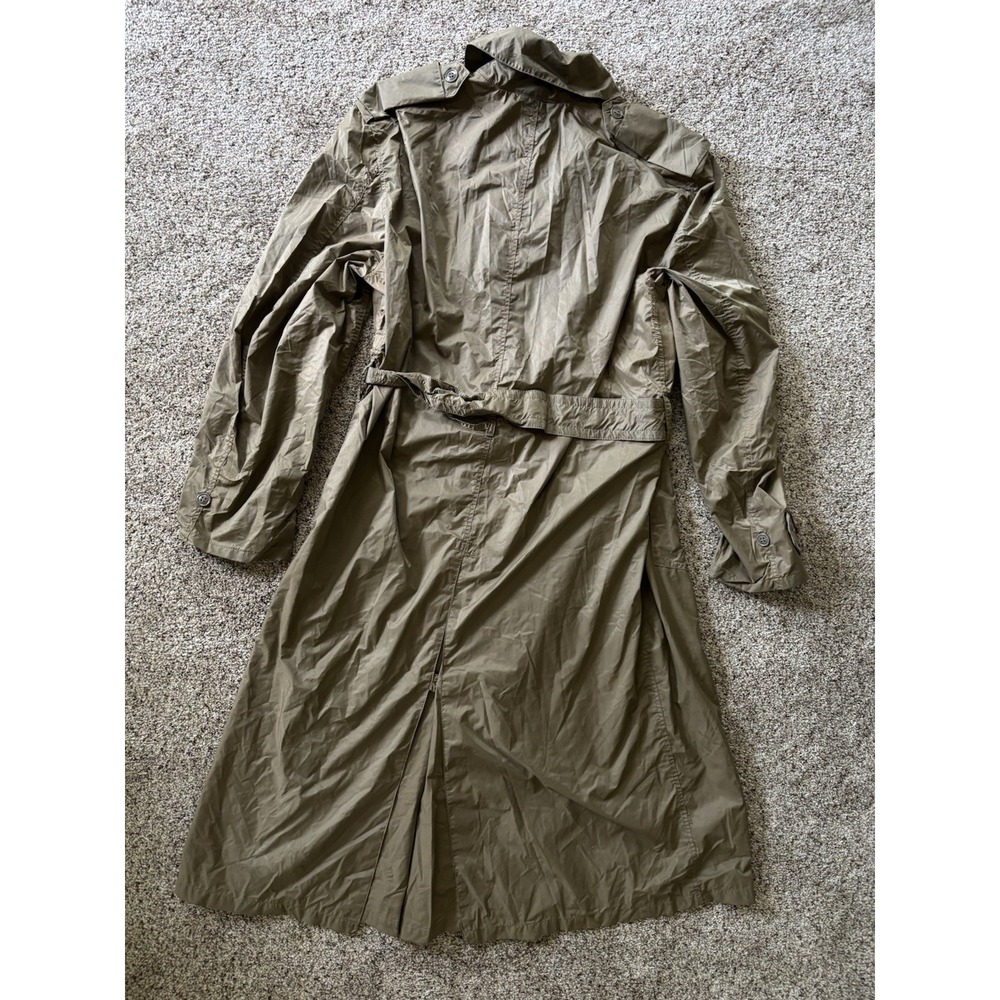 US Army Vintage 50s Korean War Rain Coat Military Trench 36 REG Nylon Taupe Read - Picture 14 of 16